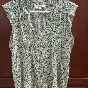 Floral Green Sleeveless Top